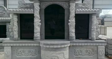 山南 芝麻灰高档墓碑，土墓，可定制