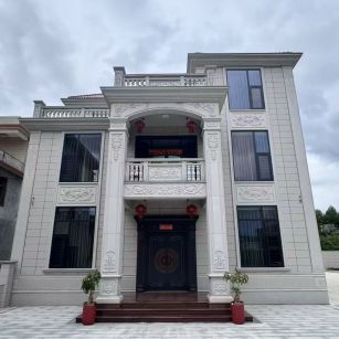 山南 芝麻白石材别墅干挂案例展示