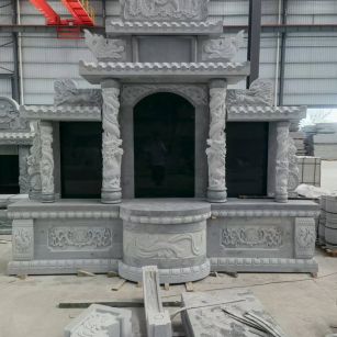 山南 芝麻灰高档墓碑，土墓，可定制
