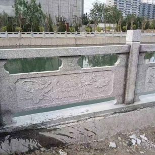 山南 芙蓉白大花桥梁、河道，石材栏杆、围栏、护栏