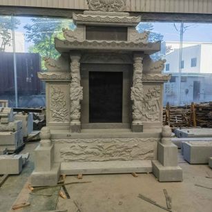 山南 芝麻灰高档墓碑、土墓，一套也支持定做